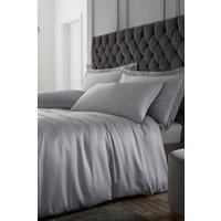 Catherine Lansfield 'Silky Soft Satin' Duvet Set in Silver | Size: Double