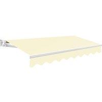 Primrose Awnings Patio Awning Canopy Retractable Manual No Torsion Bar 3.0m x 2.5m in Off-White