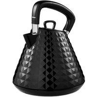 Geepas 1.5L Cordless Traditional Pyramid Electric Kettle 3000W in Black