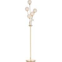 HOMCOM K9 Crystal Floor Lamp for Living Room, 5 Light Upright Standing Lamp in Gold
