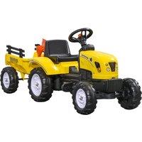 HOMCOM Pedal Go Kart Ride on Tractor with Shovel & Rake Four Wheels Child Toy in Yellow