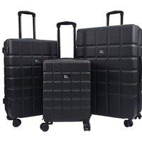 Black Hard Shell Classic Suitcase Set 8 Wheel Cabin Luggage Case Travel Bag