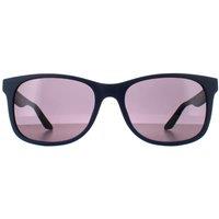 Dragon Men's Rectangle Matte Navy Lumalens Smoke Eden in Blue