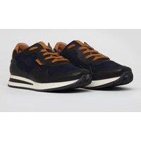 The Wolf Men's Oxford Leather Casual Trainers in Navy | Size: 9