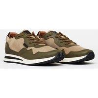 The Wolf Men's Oxford Leather Casual Trainers in Olive | Size: 9