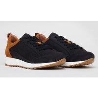 The Wolf Men's King's Cross Leather & Suede Casual Trainers in Navy | Size: 9