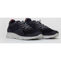 The Wolf Men's Cambridge Leather Casual Trainers in Navy | Size: 9
