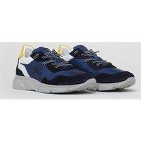 The Wolf Men's Cambridge Leather Casual Trainers in Blue | Size: 9