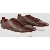 The Wolf Men's Knightsbridge Leather Smart Trainers in Brown | Size: 8