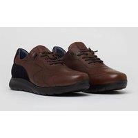 The Wolf Men's Hammersmith Leather Casual Trainers in Dark Brown | Size: 9