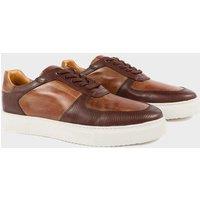 The Wolf Men's Brixton Leather Casual Trainers in Tan | Size: 9