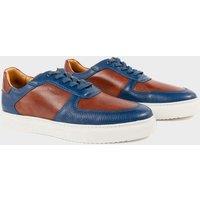 The Wolf Men's Brixton Leather Casual Trainers in Blue | Size: 9
