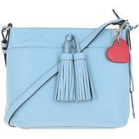 Ashwood Leather Women's Fashion Medium Real Leather Cross Body Bag in Light Blue
