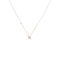 Latelita Women's Zodiac Star Sign Pendant Necklace Rose Gold Pisces in White