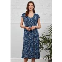 Nomads Clothing Women's Viscose Waist Seam Midi Dress in Blue | Size: 8