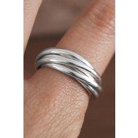 Otis Jaxon London Women's Classic Russian 7 Band Sterling Silver Wedding Ring | Size: Medium