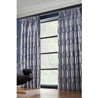 Alan Symonds Omega Lined Taped Pencil Pleat Curtains in Navy | Size: 168 cm width x 183 cm drop