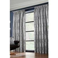 Alan Symonds Omega Lined Taped Pencil Pleat Curtains in Silver | Size: 229 cm width x 274 cm drop