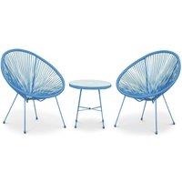 Royalcraft Monaco 3pc Egg Chair Bistro Set in Blue