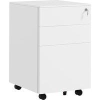 VINSETTO 3-Drawer Filing Cabinet w/ Removable Pencil Tray Lockable File Cabinet in White
