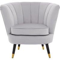 Orsina Loretta Velvet Chair With Black Wood & Gold Finish Legs in Grey