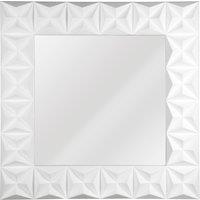 Orsina 3D Effect Wall Mirror with High Gloss Finish in White
