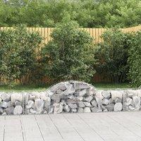 Berkfield Home Arched Gabion Baskets 7 pcs 200x50x40/60 cm Galvanised Iron in Silver