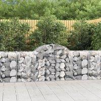 Berkfield Home Arched Gabion Baskets 14 pcs 200x50x80/100 cm Galvanised Iron in Silver