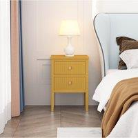 Cabinet Bits Bellaria 2 Drawer Bedside Table in Mustard