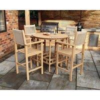 Royalcraft Roma 4 Seat Rope Bar Set with High Chairs in Beige