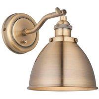 Netlighting Franklin Metal Wall Lamp Antique Brass Plate in Gold