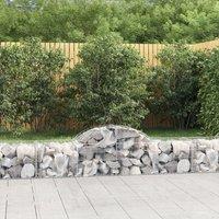 Berkfield Home Arched Gabion Baskets 10 pcs 200x50x40/60 cm Galvanised Iron in Silver