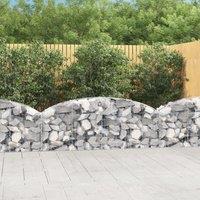 Berkfield Home Arched Gabion Basket 200x30x60/80 cm Galvanised Iron in Silver