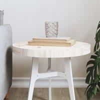 Berkfield Home Table Top Round White 40x3 cm Solid Wood Pine | Size: 40x3 cm