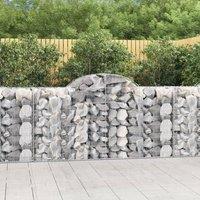 Berkfield Home Arched Gabion Baskets 9 pcs 200x50x100/120 cm Galvanised Iron in Silver