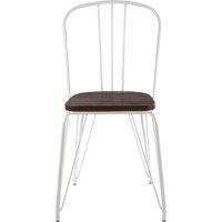 Orsina District Metal & Elm Wood Chair in White