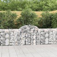 Berkfield Home Arched Gabion Baskets 14 pcs 200x30x80/100 cm Galvanised Iron in Silver