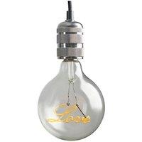 1 x Vintage Worded 'Love' E27 Glass Bodied Globe LED Bulb 2W Clear Warm White 2200K 160lm