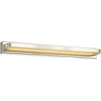 Modern Chrome Plated LED Bathroom Strip Wall Lamp with Switch Button and Glass