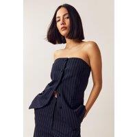 Tailored Pinstripe Tube Top