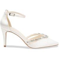 Satin 'Kavita' High Heel Ankle Strap Court Shoes