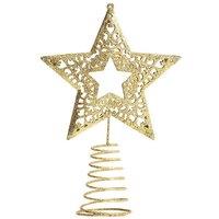 Christmas Tree Star Topper Golden Glitter Ornaments