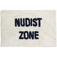 Nudist Zone Slogan Tufted Cotton Anti-Slip Bath Mat