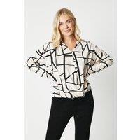 Petite Mono Geo Wrap Top