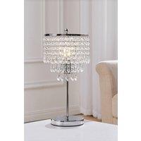 Small Crystal Table Lamp with Round Base