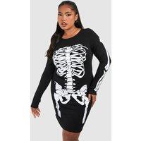 Plus Skeleton Halloween Bodycon Dress
