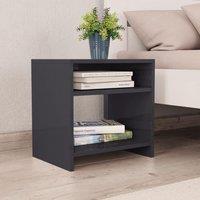 Bedside Cabinet High Gloss Grey 40x30x40 cm Engineered Wood