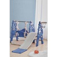 3-in-1 Children Toddler Swing and Slide Set with Basketball Hoop