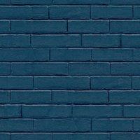 Noordwand Good Vibes Wallpaper Brick Wall Blue