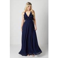 Debut London by Coast 3d Floral Bodice Georgette Bridesmaids Dress